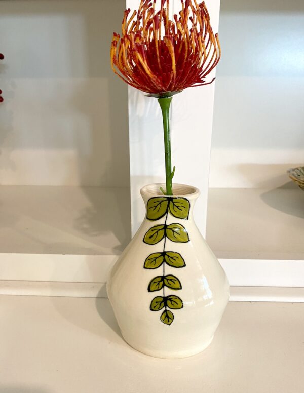 Green Leaves Small Flower Vase - Image 2