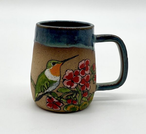 Hummingbird and pink flowers Coffee Mug