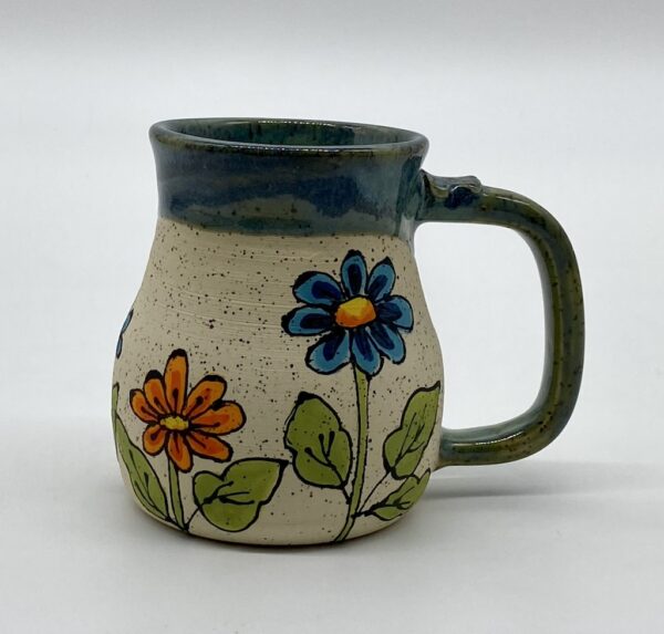 Orange and Blue flower Coffee Mug