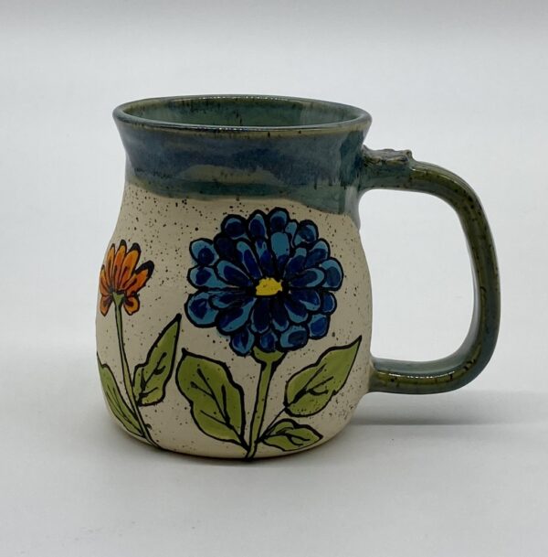 Blue and Orange flower Coffee Mug