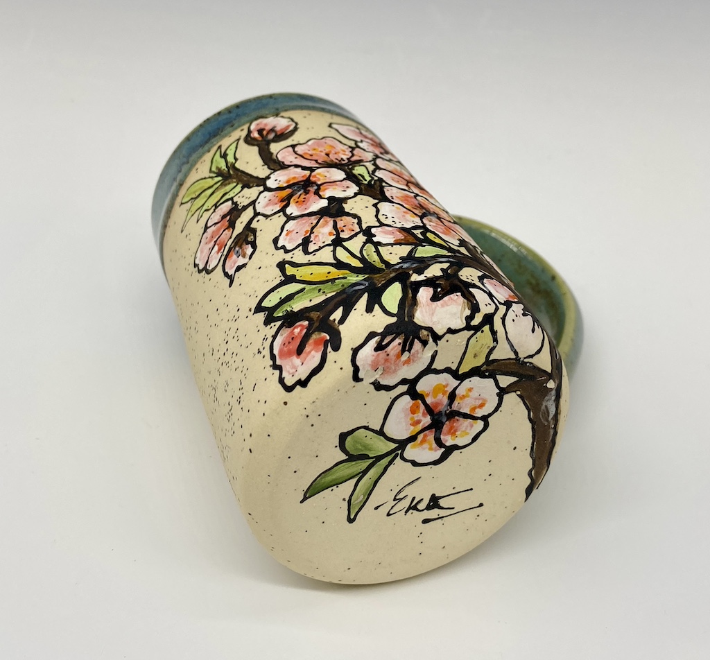 Hand-Painted Cherry Blossoms Coffee Mug - Image 2