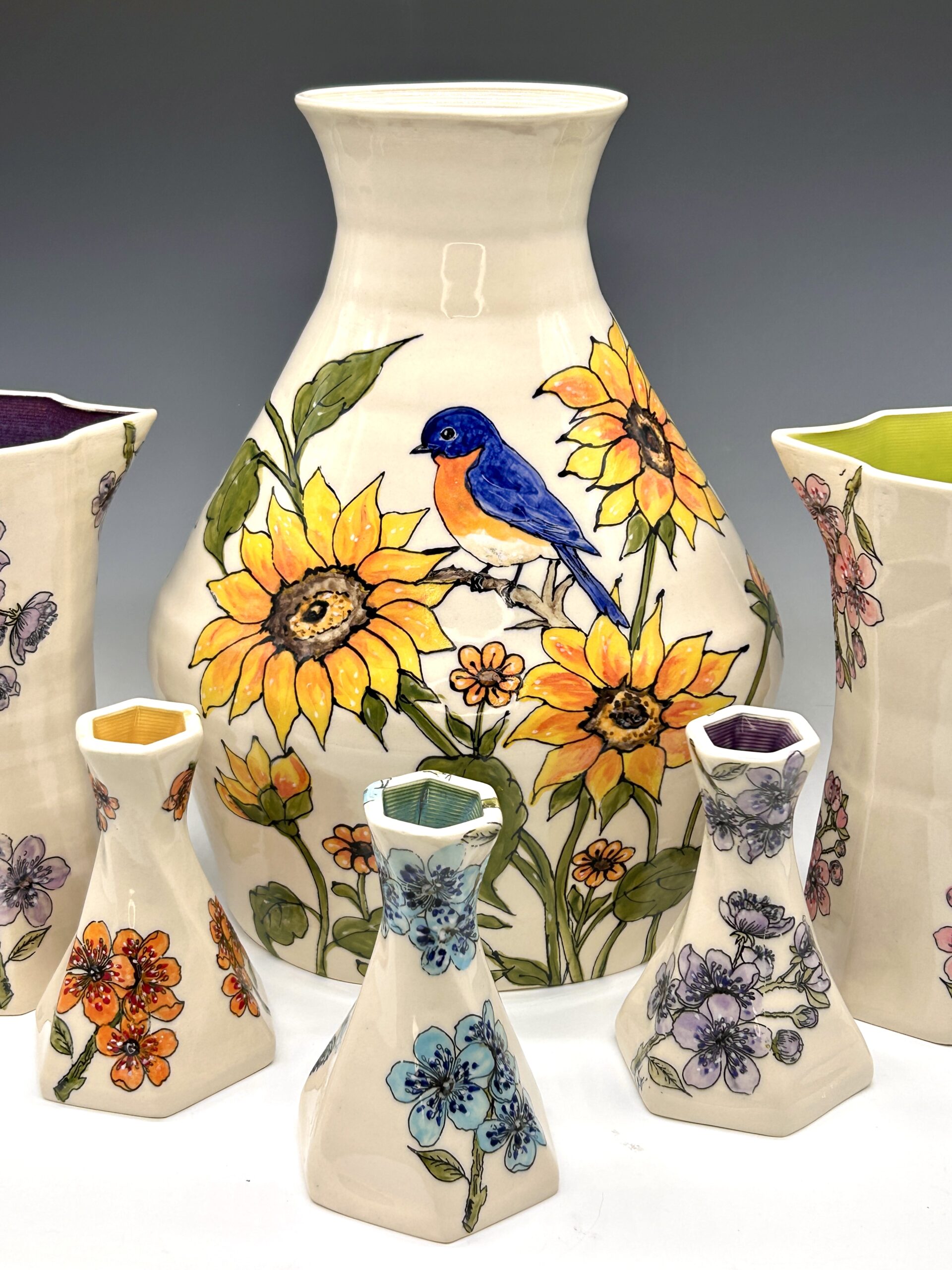 Garden in Bloom collection of hand-painted porcelain vases and pitchers