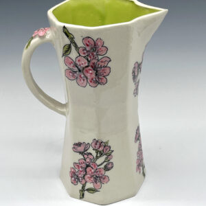 Rose Blossom Hand-Painted Porcelain Pitcher, floral painting and complete vessel shown