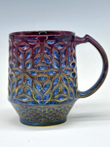 Petal Lattice mug in Ember Tide